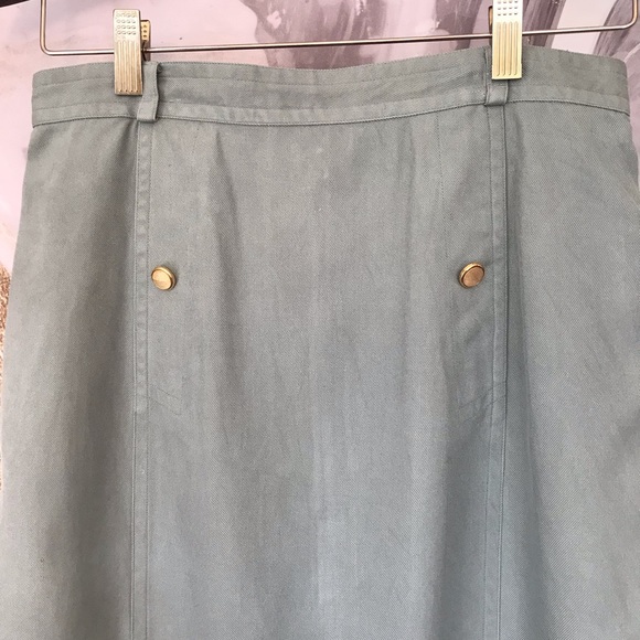 APERITIVE by WERNER | Vintage Tailored 100% Silk Green Mini Skirt Size 10 - Picture 10 of 15